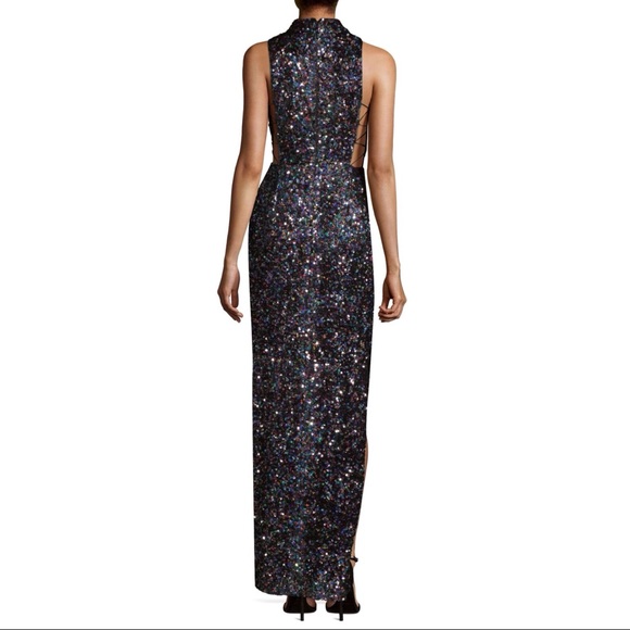 Aidan Mattox BrandNew Sequin Column Gown Black NWT - Picture 3 of 5